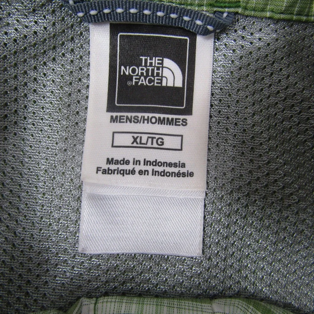 The North Face Shirt Mens XL Green Plaid Short Sleeve Button Up VaporWick Hiking